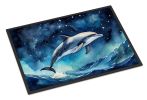 Dolphin in a Starry Sea Doormat Front Door Mat Indoor Outdoor Rugs for Entryway, Non Slip Washable Low Pile, 24H X 36W