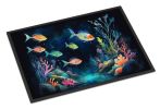 Bioluminescent Fish Doormat Front Door Mat Indoor Outdoor Rugs for Entryway, Non Slip Washable Low Pile, 24H X 36W