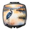 Blue Heron in the Golden Hour Compact Mirror Decorative Travel Makeup Mirror for Women Girls Gifts Pocket Makeup Mirror Folding Handheld