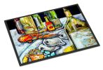 Sit A Spell Seafood Dinner Doormat Front Door Mat Indoor Outdoor Rugs for Entryway, Non Slip Washable Low Pile, 24H X 36W
