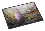 Heron in the Swamp Doormat Front Door Mat Indoor Outdoor Rugs for Entryway, Non Slip Washable Low Pile, 24H X 36W