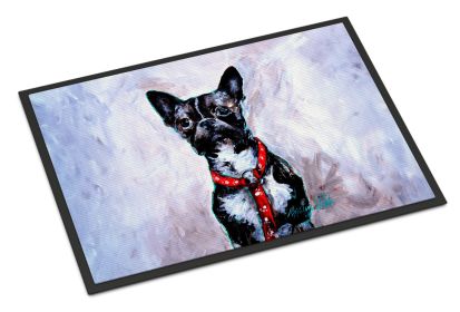 Boston Terrier Ziggy Doormat Front Door Mat Indoor Outdoor Rugs for Entryway, Non Slip Washable Low Pile, 24H X 36W