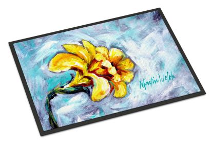 Yellow Daffy Daffodils Doormat Front Door Mat Indoor Outdoor Rugs for Entryway, Non Slip Washable Low Pile, 24H X 36W