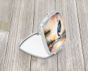 Blue Heron in the Golden Hour Compact Mirror Decorative Travel Makeup Mirror for Women Girls Gifts Pocket Makeup Mirror Folding Handheld