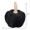 9.5" Black Velvet Pumpkin Large, for Holiday Halloween Decor