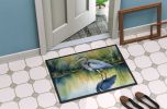 Blue Heron Stalking Prey Doormat Front Door Mat Indoor Outdoor Rugs for Entryway, Non Slip Washable Low Pile, 24H X 36W