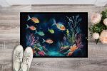 Bioluminescent Fish Doormat Front Door Mat Indoor Outdoor Rugs for Entryway, Non Slip Washable Low Pile, 24H X 36W