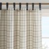 Plaid Faux Leather Tab Top Curtain Panel with Fleece Lining(Only 1 Pc Panel)