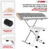 5 CORE Keyboard Bench Pair X Style Piano Stool Thick Padded 12 to 18.5 inch Adjustable Keyboards Chair White - KBB 02 WH
