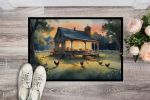 Chicken Coop at Dawn Doormat Front Door Mat Indoor Outdoor Rugs for Entryway, Non Slip Washable Low Pile, 24H X 36W