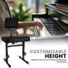 5 CORE Piano Bench Height Adjustable Keyboard Stool Stool Heavy Duty Thick Padded Cushioned Seat with Backrest - PNB B-REST BLK