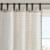 Plaid Faux Leather Tab Top Curtain Panel with Fleece Lining(Only 1 Pc Panel)