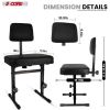5 CORE Piano Bench Height Adjustable Keyboard Stool Stool Heavy Duty Thick Padded Cushioned Seat with Backrest - PNB B-REST BLK