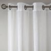 Woven Faux Linen Striped Window Sheer(1 Window Sheer)