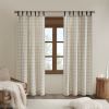 Plaid Faux Leather Tab Top Curtain Panel with Fleece Lining(Only 1 Pc Panel)