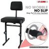 5 CORE Piano Bench Height Adjustable Keyboard Stool Stool Heavy Duty Thick Padded Cushioned Seat with Backrest - PNB B-REST BLK