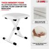 5 CORE Keyboard Bench Pair X Style Piano Stool Thick Padded 12 to 18.5 inch Adjustable Keyboards Chair White - KBB 02 WH