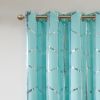 Total Blackout Metallic Print Grommet Top Curtain Panel(Only 1 Pc Panel)