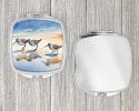 Sandpipers Compact Mirror Decorative Travel Makeup Mirror for Women Girls Gifts Pocket Makeup Mirror Folding Handheld
