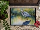 Blue Heron Stalking Prey Doormat Front Door Mat Indoor Outdoor Rugs for Entryway, Non Slip Washable Low Pile, 24H X 36W