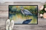 Blue Heron Stalking Prey Doormat Front Door Mat Indoor Outdoor Rugs for Entryway, Non Slip Washable Low Pile, 24H X 36W