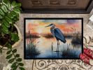 Blue Heron Setting Sun Doormat Front Door Mat Indoor Outdoor Rugs for Entryway, Non Slip Washable Low Pile, 24H X 36W