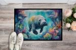 Manatee in a Dreamscape Doormat Front Door Mat Indoor Outdoor Rugs for Entryway, Non Slip Washable Low Pile, 24H X 36W