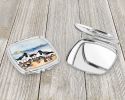 Oystercatchers Feeding Compact Mirror Decorative Travel Makeup Mirror for Women Girls Gifts Pocket Makeup Mirror Folding Handheld