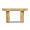 Jesse 55.5" Single Drawer Oval Computer Desk, Warm Natural Brown Burl Wood