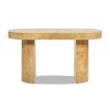 Jesse 55.5" Single Drawer Oval Computer Desk, Warm Natural Brown Burl Wood