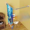 Stretchable 304 Stainless L Shaped Bathroom Bathtub Corner Shower Curtain Rod Rack, Drill Free Install, for Bathroom, Clothing Store