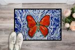 Red Glider Butterfly Doormat Front Door Mat Indoor Outdoor Rugs for Entryway, Non Slip Washable Low Pile, 24H X 36W