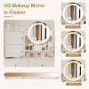 Fashion Vanity Desk with Mirror and Lights for Makeup and Cushioned Chair