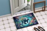 Manatee in a Dreamscape Doormat Front Door Mat Indoor Outdoor Rugs for Entryway, Non Slip Washable Low Pile, 24H X 36W