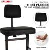 5 CORE Piano Bench Height Adjustable Keyboard Stool Stool Heavy Duty Thick Padded Cushioned Seat with Backrest - PNB B-REST BLK