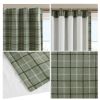 Plaid Faux Leather Tab Top Curtain Panel with Fleece Lining(Only 1 Pc Curtain Panel)