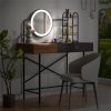 GO 40" Makeup Vanity Desk with 3-Mode Lighted Mirror & Wireless Charging Station , Vanity Table with Drawer & 3 Open Shelves for Ample Storage Space