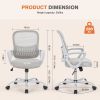 Office Mid Back Ergonomic Mesh Computer Desk Larger Seat Executive Height Adjustable Swivel Task Chair with Lumbar Support