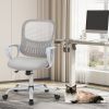 Office Mid Back Ergonomic Mesh Computer Desk Larger Seat Executive Height Adjustable Swivel Task Chair with Lumbar Support