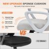 Office Mid Back Ergonomic Mesh Computer Desk Larger Seat Executive Height Adjustable Swivel Task Chair with Lumbar Support